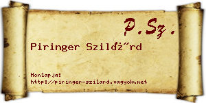 Piringer Szilárd névjegykártya